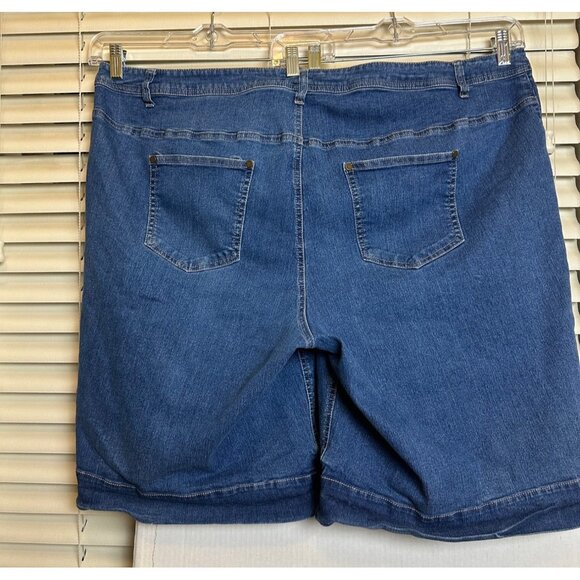 Women's Within Women's Denim Knee High Shorts Size 28W Sku 2919 - Picture 4 of 12